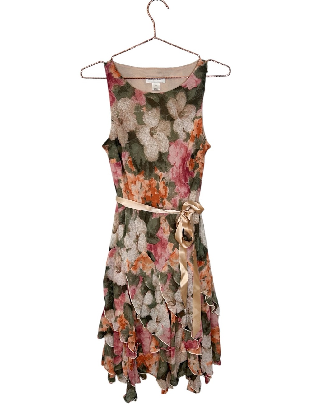 Y2K Christopher & Banks Floral Sleeveless Fairy Ruffle Dress